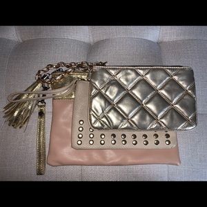 Set of 3 wristlets pink and gold